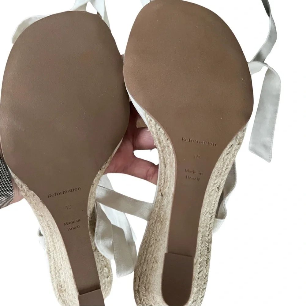 NEW REFORMATION Alessa Lace-up Espadrille Wedge Heels Sz 10